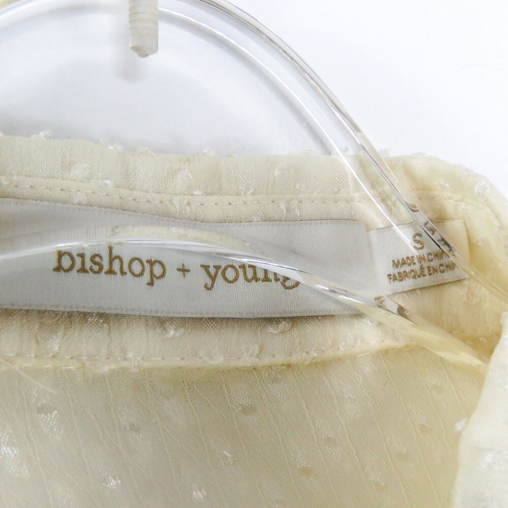 Anthropologie Bishop + Young Harper Tie Waist Blouse Cream Small - Picture 9 of 11